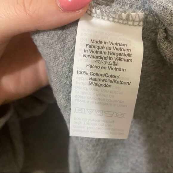 Madewell Waffle Knit Button-Front Pajama Top/ Cardigan XXS Cotton Grey - Picture 12 of 12